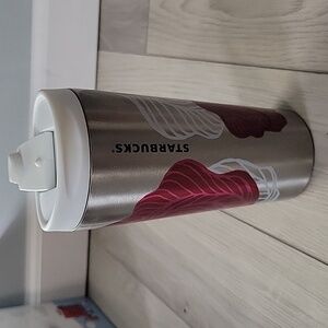 Starbucks 16 Oz Stainless Steel Insulated Tumbler Flip Cap 2014 Roses